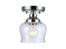  3610-SF CH-CLR - Daphne 1-Light Semi-Flush in Chrome with Clear Glass